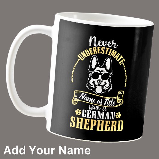 Name / Titel nie unterschätzt mit einem GSD Kaffeetasse