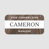 Name, Titel und Firma des braunen Holzes Namensschild (Vorderseite)