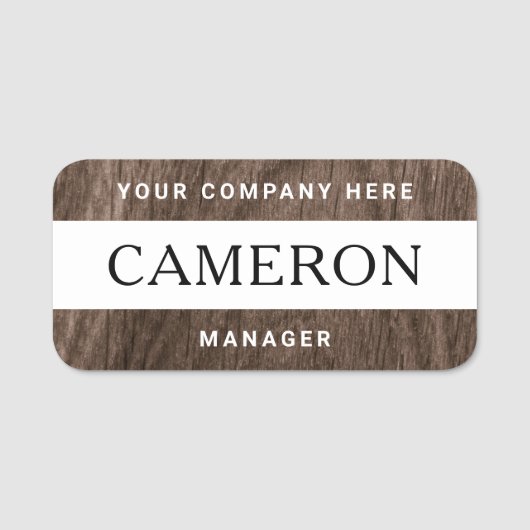 Name, Titel und Firma des braunen Holzes Namensschild (Vorderseite)