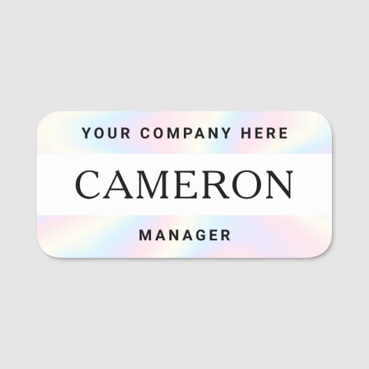 Name, Titel und Firmenname Pastellnr. Regenbogen Namensschild (Vorderseite)