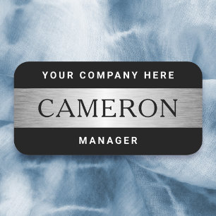 Name title company name modern black silver look namensschild
