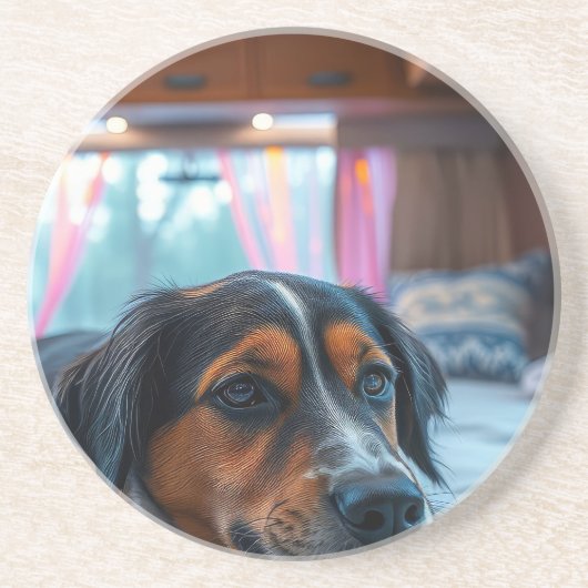 Name: Träumender Hund Getränkeuntersetzer (Vorne)