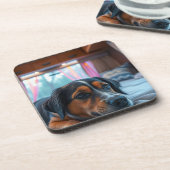Name: Träumender Hund Getränkeuntersetzer (Linke Seite)