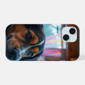Name: Träumender Hund iPhone 15 Hülle (Rückseite (Horizontal))