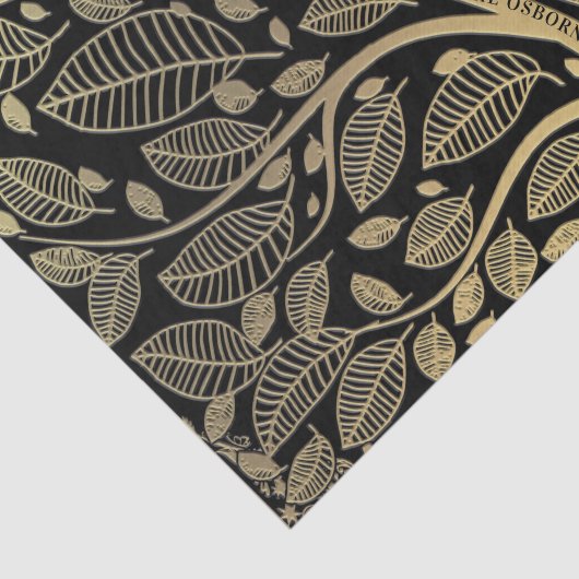 Name Tree Black Gold Blätter Decoupage Seidenpapier (Ausschnitt)