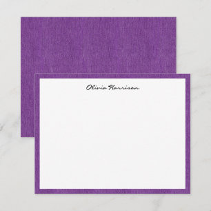 Name    Trendiger Mädchenhafter Lila Denim Druck R Mitteilungskarte