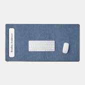 Name || Trendy Minimalist Blue Denim Print  Schreibtischunterlage (Tastatur & Maus)