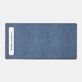 Name || Trendy Minimalist Blue Denim Print  Schreibtischunterlage (Vorderseite)