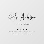 Name Trendy Modern Script Social Media hinzufügen Fensteraufkleber (Blatt)