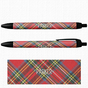 Name, Trendy Royal Stewart Karo Schwarz Tinte Kugelschreiber