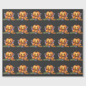 Name Trick oder Treat Spooky Pumpkin Halloween Can Geschenkpapier (Flach)