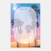 Name Tropical Vibrant Rainbow Sunset Palm Tree Post-it Klebezettel (Vorderseite)