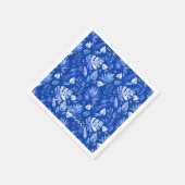 Name Tropische Blätter Cobalt Blue Standard Cockta Serviette (Ecke)