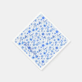 Name Tropische Blume Cobalt Blue Cocktail Serviette (Ecke)