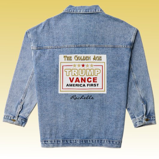Name, Trump Vance 2025 The Golden Age Trendy Jeansjacke