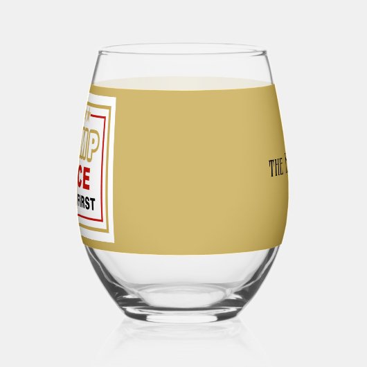 Name, Trump-Vance America First 2025 Weinglas Ohne Stiel (Links)