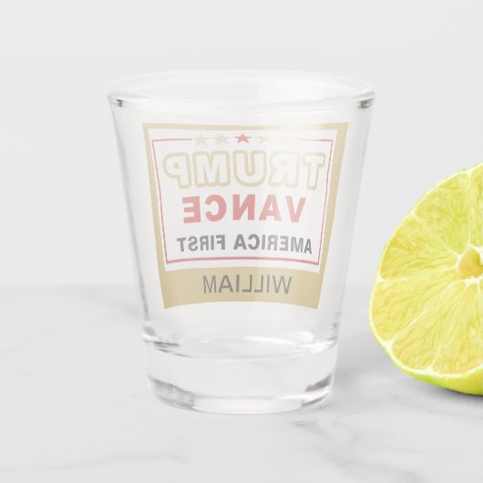 Name, Trump-Vance des Goldenen Zeitalters 2025 Schnapsglas (Rückseite)