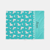 Name Türkis West Highland White Terrier Hunde Fleecedecke (Vorderseite (Horizontal))