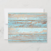 Name || Turquoise Weathered Wood Frame Mitteilungskarte (Rückseite)