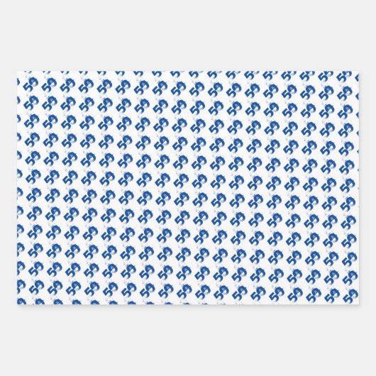 Name Typografie Blue White Word Cloud 50. Geschenkpapier Set (Vorderseite 2)