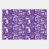 Name Typografie White Lila Word Cloud 50. Geschenkpapier Set (Vorderseite)