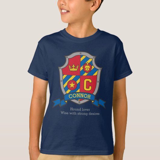 Name u. Bedeutung Connor-Jungen C adelt Schild T-Shirt (Vorderseite)