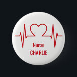 Name- u. Berufsknöpfe des Herzens EKG Button<br><div class="desc">Sehen Sie meinen Speicher für mehr Einzelteile mit diesem Entwurf.</div>