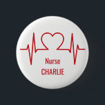 Name- u. Berufsknöpfe des Herzens EKG Button<br><div class="desc">Sehen Sie meinen Speicher für mehr Einzelteile mit diesem Entwurf.</div>