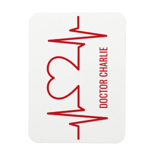 Name- u. Berufsmagnet des Herzens EKG Magnet (Vertikal)