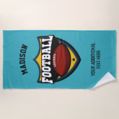 Name-u. Farbefußball-LogoBadetuch Strandtuch (Vorderseite)