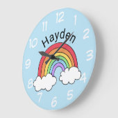 Name über dem Regenbogen Große Wanduhr (Winkel)