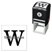 Name über einfaches, fett Single Initial Monogram Permastempel (Beispiel)