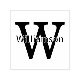 Name über einfaches, fett Single Initial Monogram Permastempel