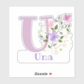 Name Una mit dem Letter U Sticker Cut-Out (Blatt)