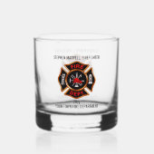 Name und Abteilung des Feuerwehrpersonals Whiskyglas (Rückseite)