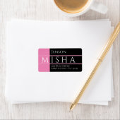 Name und Adresse der DIREKTION / Schwarz und Rosa Adressaufkleber (Insitu)