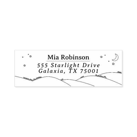 Name und Adresse der Nacht Permastempel (Design)