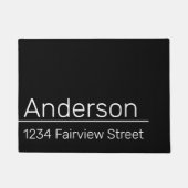 Name und Adresse des Eigentümers Schwarz-weiß Mail Fußmatte (Vorderseite)