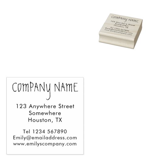 Name und Adresse des modernen Unternehmens Gummistempel (Stempel)