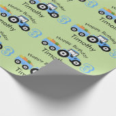 Name und Alter der LKW-Farm Geschenkpapier (Ecke)