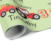 Name und Alter der LKW-Farm Geschenkpapier (Rolleneckpunkt)