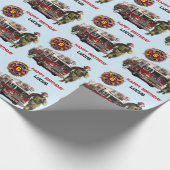 Name und Alter des Feuerwehrkindes für Feuerwehrfa Geschenkpapier (Ecke)