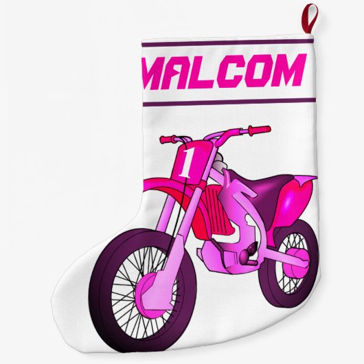 Name und Alter oder Nummer des Motorrads Großer Weihnachtsstrumpf (Rückseite)