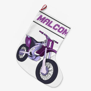 NAME und Alter oder Nummer Dirt Bike Motorrad Großer Weihnachtsstrumpf