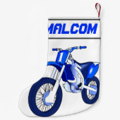 NAME und Alter oder Nummer Dirt Bike Motorrad Kleiner Weihnachtsstrumpf (Rückseite)