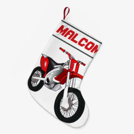NAME und Alter oder Nummer Dirt Bike Motorrad Kleiner Weihnachtsstrumpf