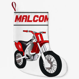 NAME und Alter oder Nummer Dirt Bike Motorrad Kleiner Weihnachtsstrumpf