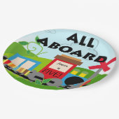 Name und altern alle an Bord Zug-alles Gute zum Pappteller (Schrägansicht)