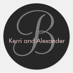 Name und Anfangsbuchstabe B Aufkleber schwarz und 