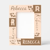 Name und Anfangsbuchstabe des Extravaganten Schrif Geätzte Rahmen (Vorderseite)